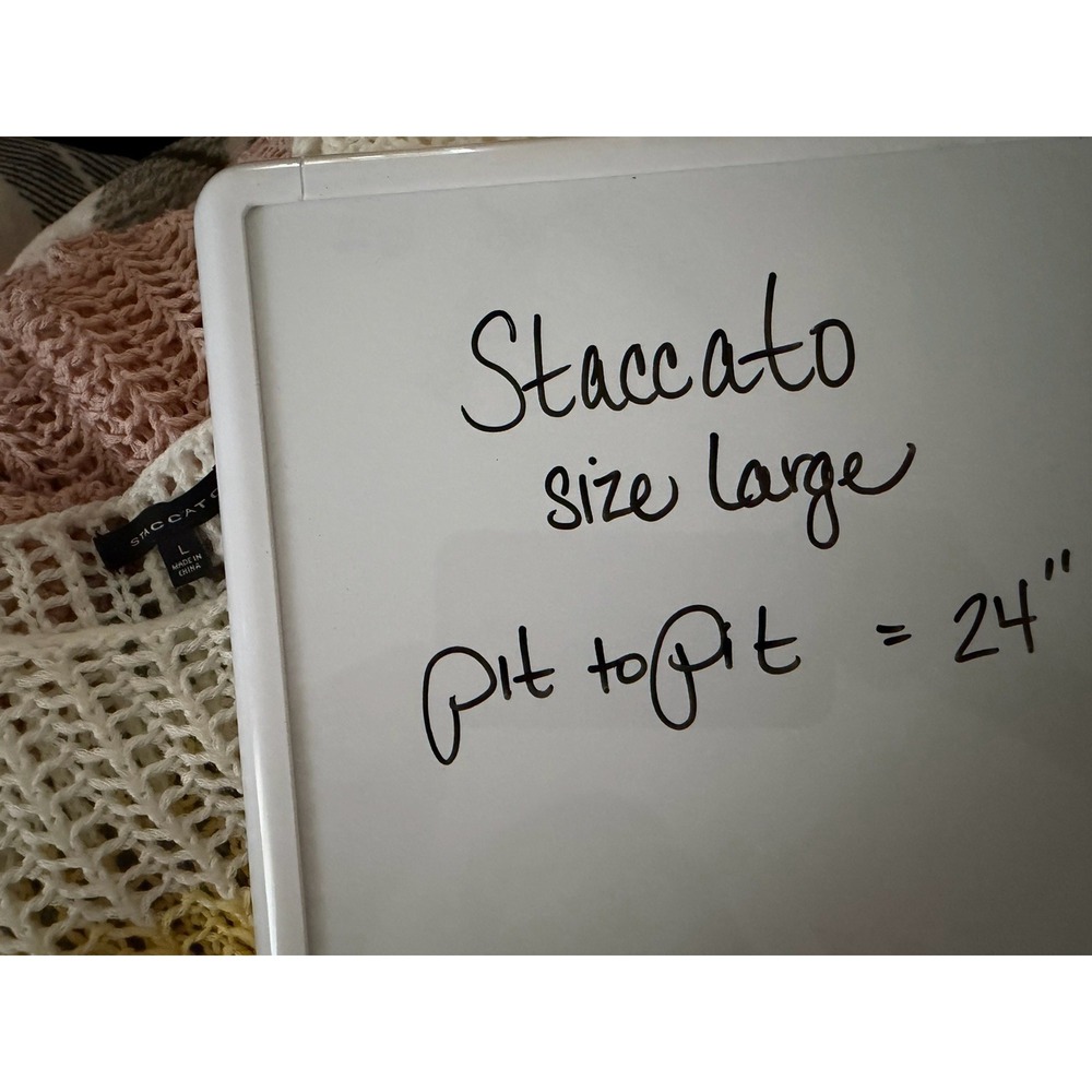 Stacatto Crochet Open Knit Sweater L Colorblock Beach Cover Up - Picture 2 of 4